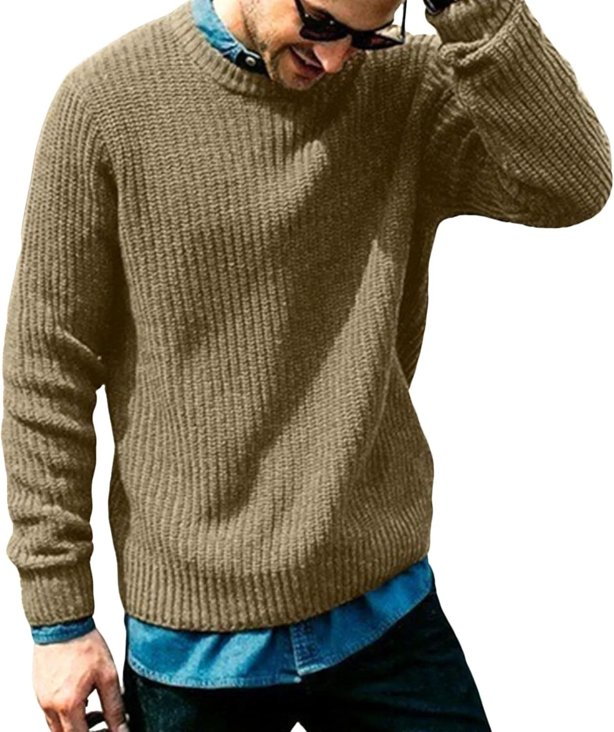 

Мужской свитер с вафельной вязкой Slim Fit