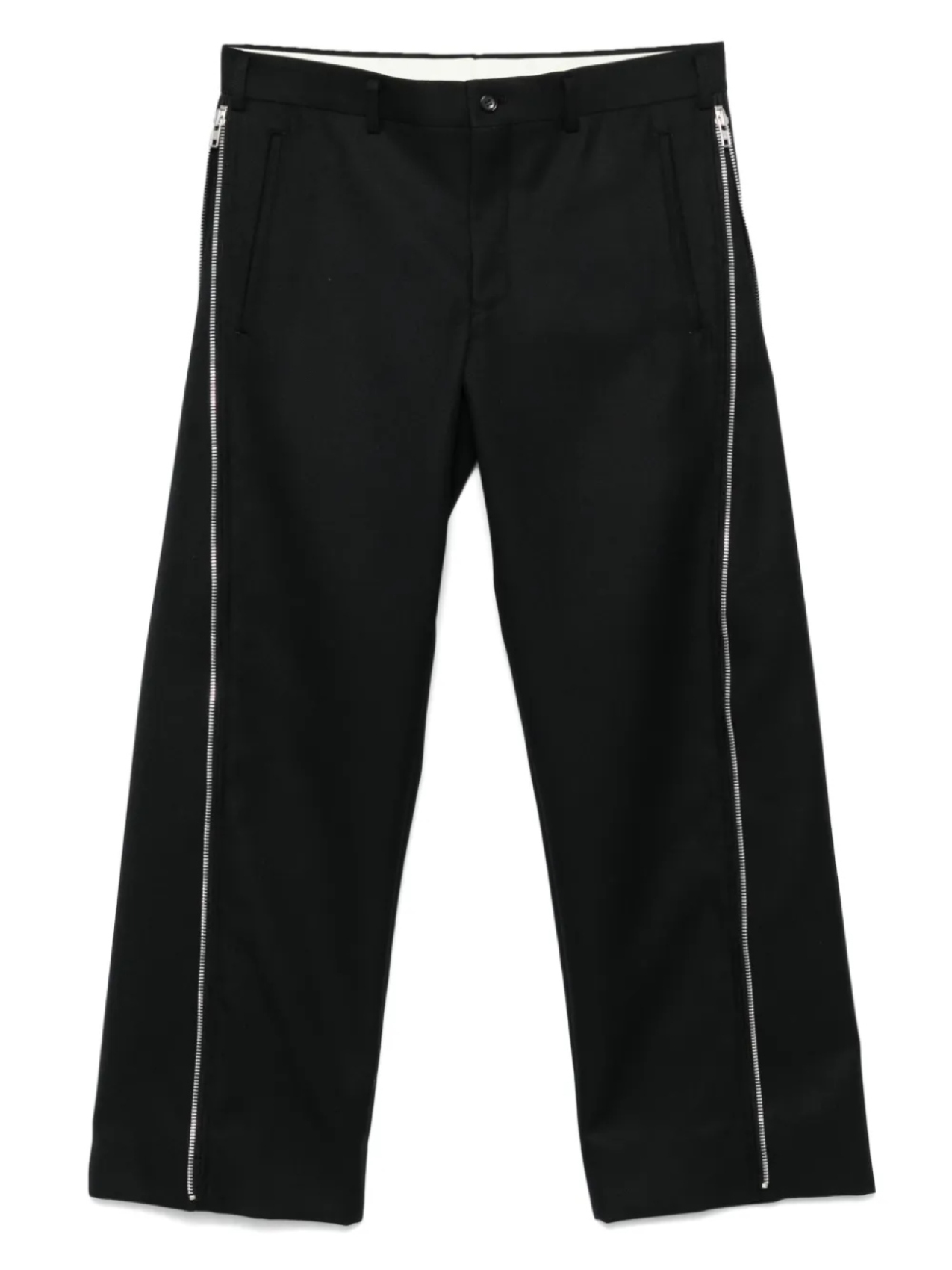

Шерстяные брюки Comme des Garçons Homme Plus с молниями, черный