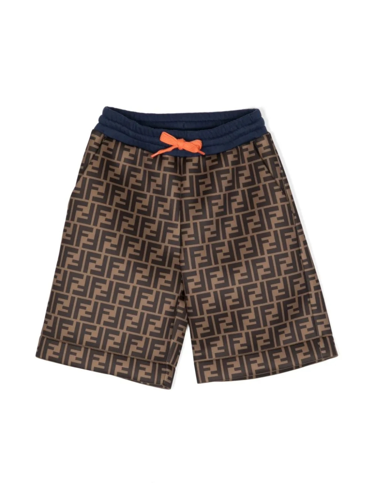 

Шорты с кулиской и логотипом FF Fendi Kids, коричневый