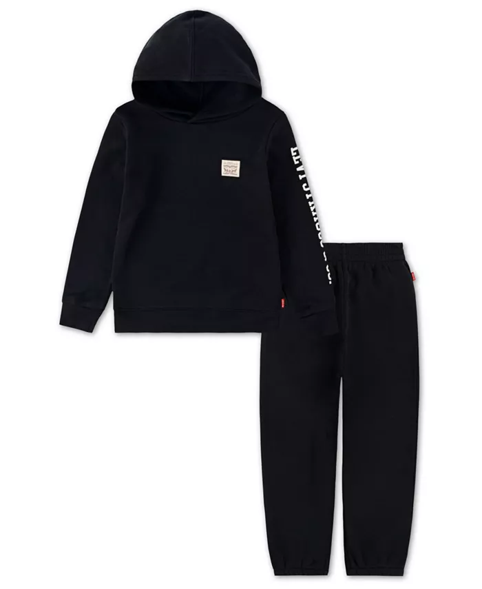 

Мальчики 4-7 лет комплект из 2 предметов худи с длинным рукавом и джоггеры Levi'S, черный