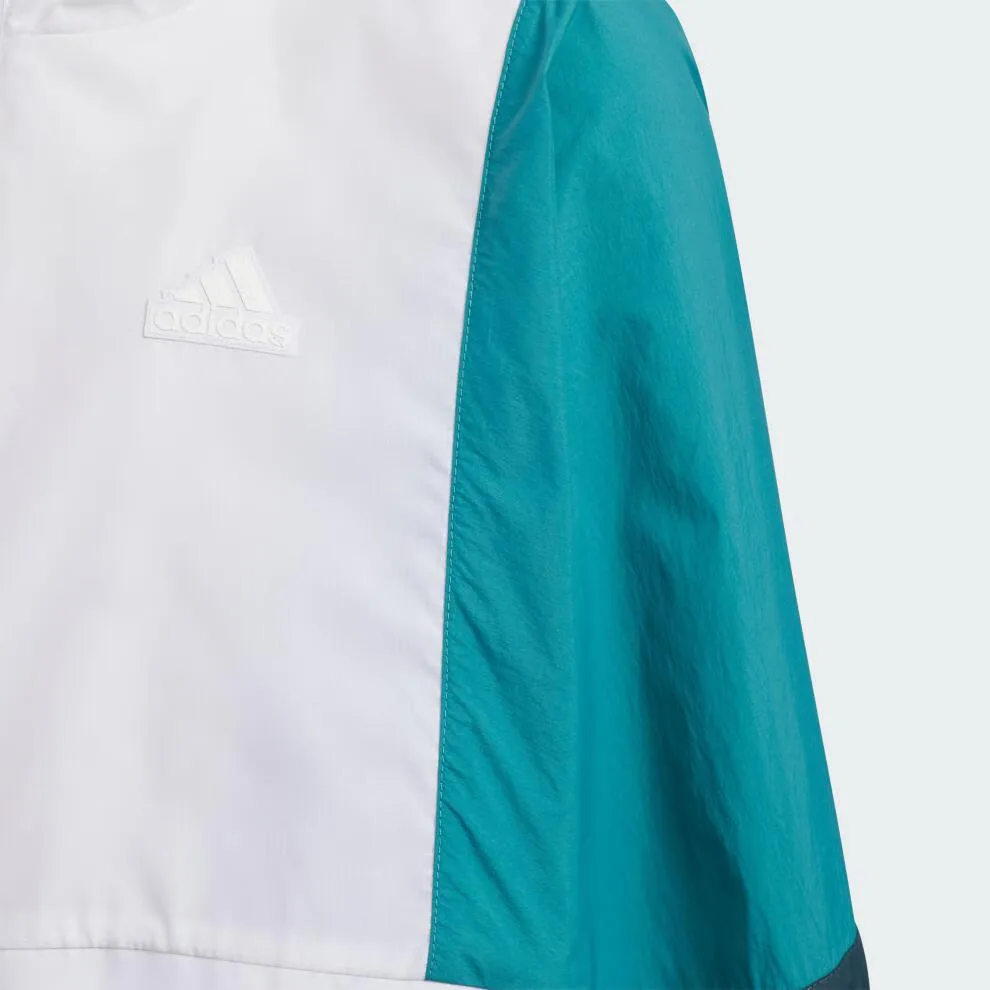 Adidas Куртка и пальто бело-голубые детские — фото 4