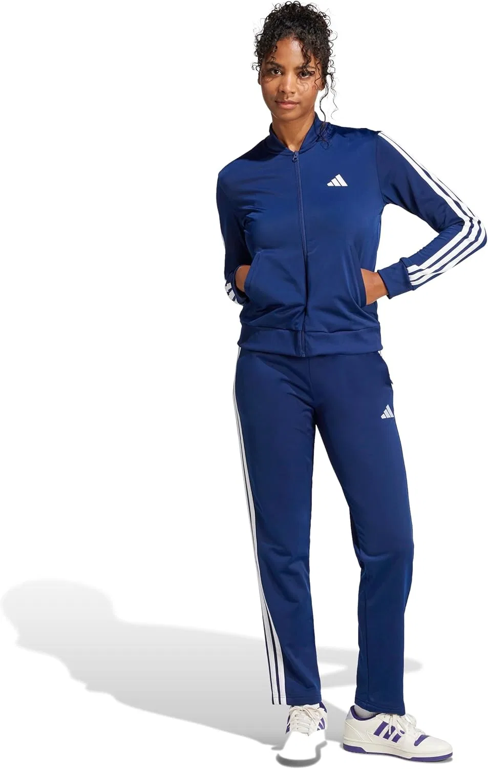 Спортивный костюм с лампасами adidas, темно-синий — фото 3