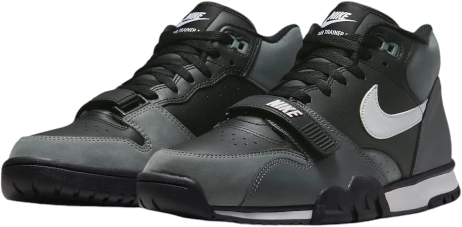 Мужские баскетбольные кроссовки Nike Air Trainer 1, белый/черный-средне-серый — фото 3