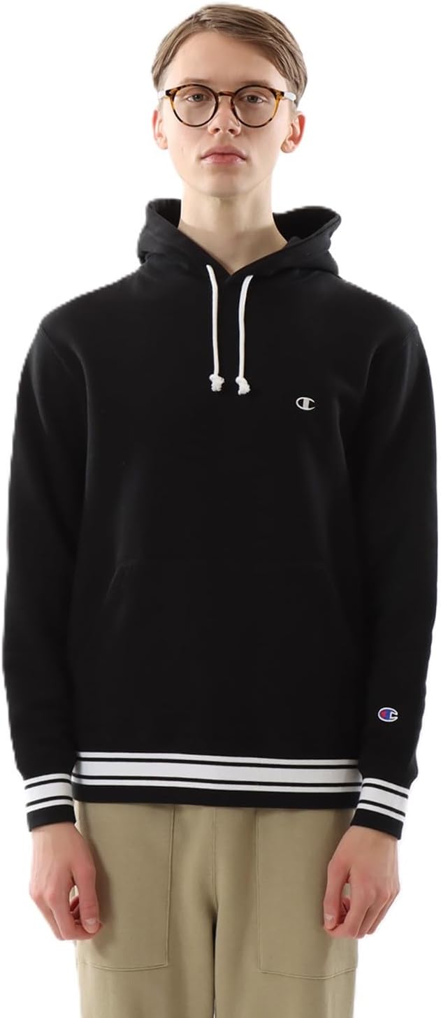 

Мужская толстовка Champion C3-Y138 с длинным рукавом, хлопок, производство США, вышитый логотип, базовая толстовка с капюшоном, черный