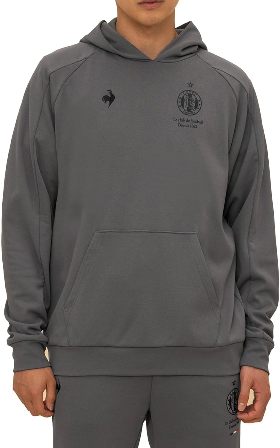 

Эластичная толстовка с капюшоном, отводящая влагу и обладающая светопоглощающими свойствами UVCUT (UPF 50+), способствующими накоплению тепла, унисекс Le Coq Sportif, серый