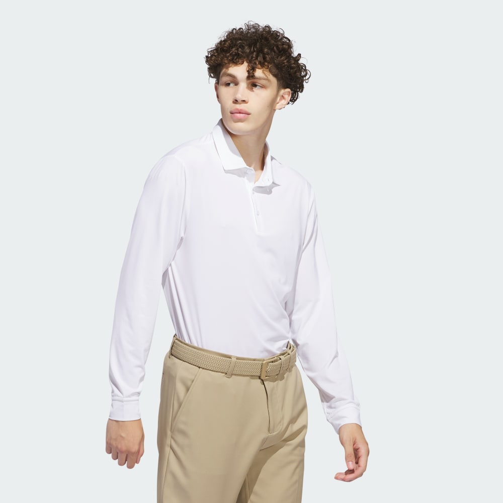 Поло Adidas Long Sleeve Polo Shirt, белый — фото 3