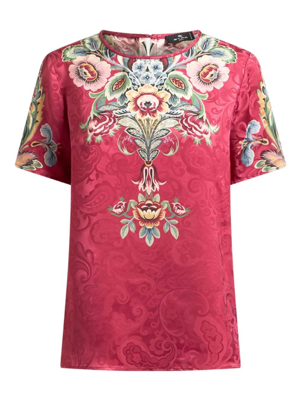 

Футболка с цветочным принтом ETRO, красный