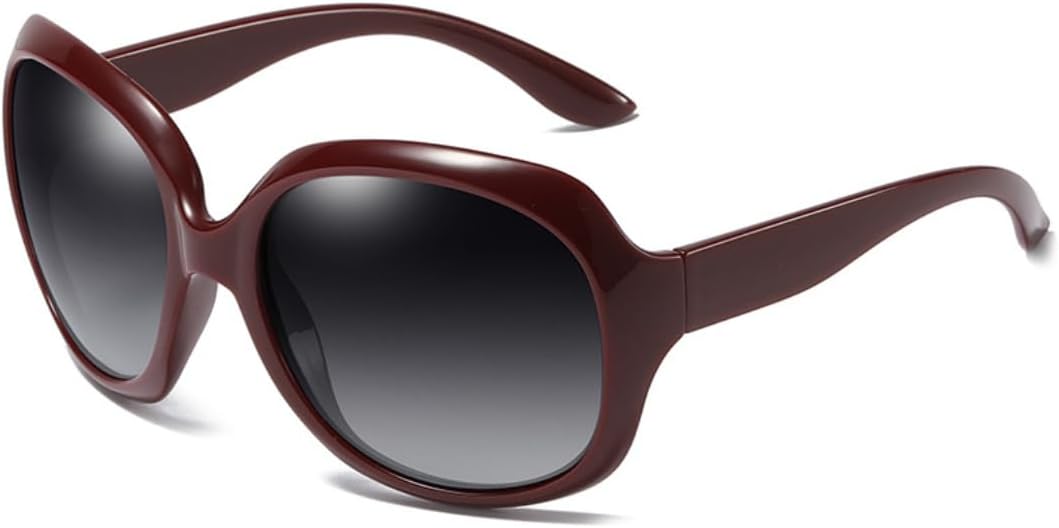 

Поляризованные солнцезащитные очки для женщин, модные большие круглые солнцезащитные очки в винтажном стиле для активного отдыха на открытом воздухе с защитой от бликов SZVVBKK, Red Grey