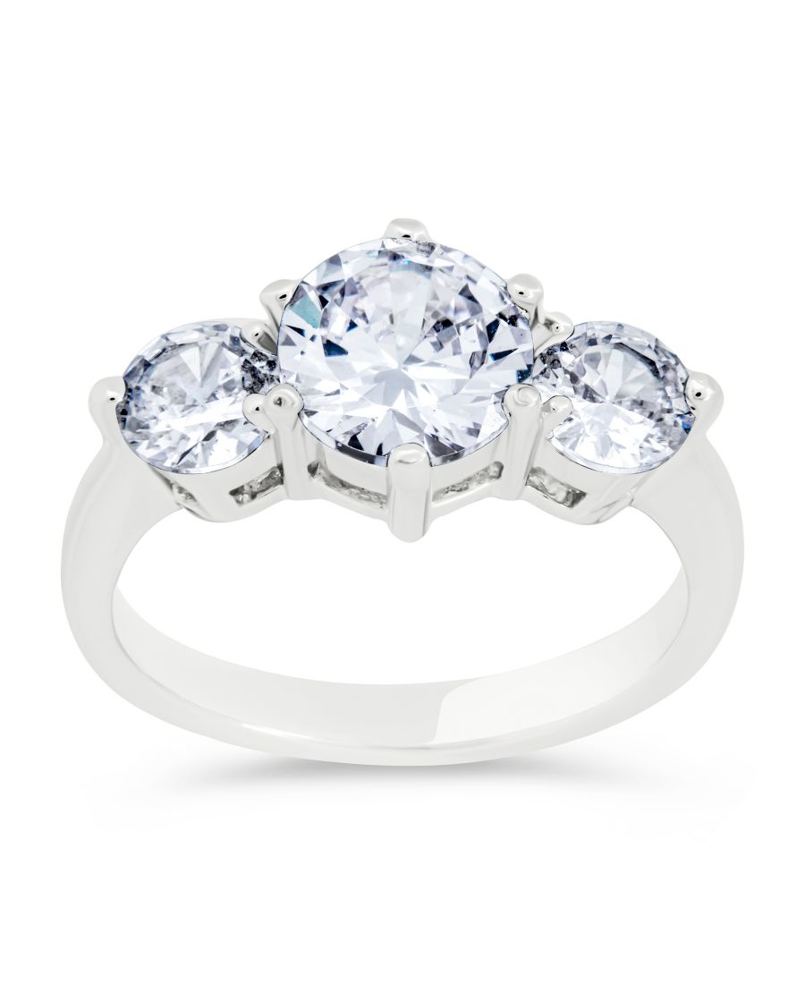 

Круглое кольцо с кубическим цирконием Nia Sterling Forever, Silver