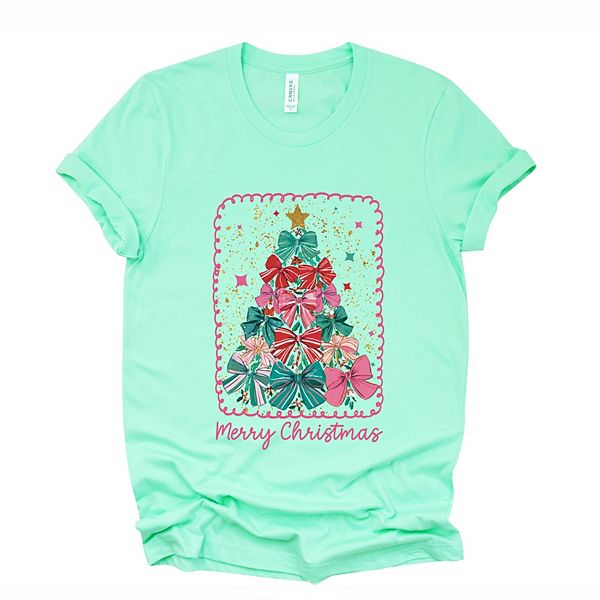 

Футболка с принтом Merry Christmas Bow Tree Simply Sage Market, Mint, Зеленый, Футболка с принтом Merry Christmas Bow Tree Simply Sage Market, Mint