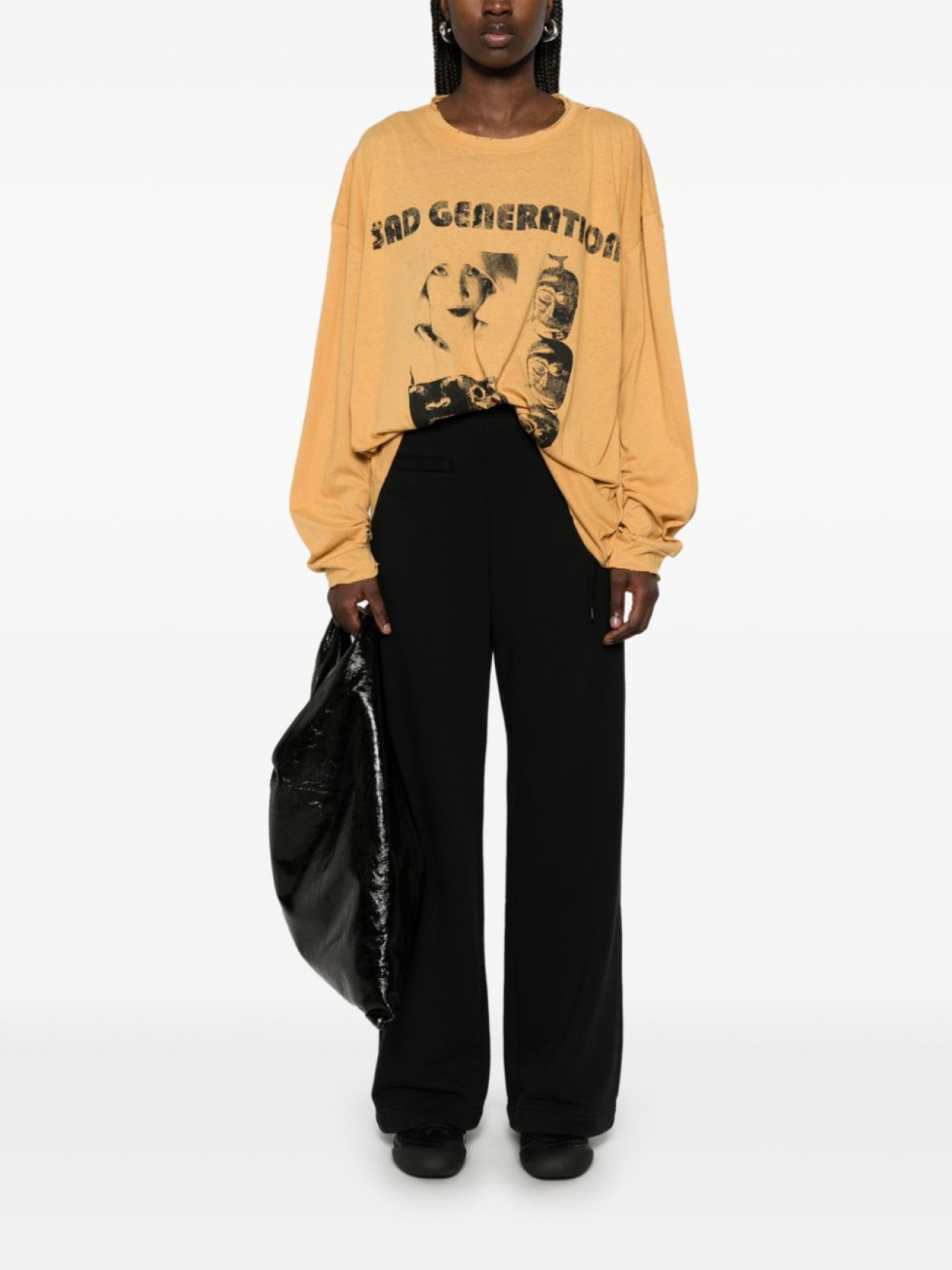 MM6 Maison Margiela спортивные брюки с вышитым логотипом, черный — фото 2