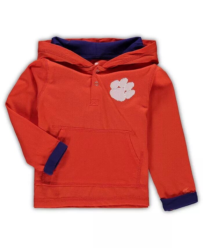 Комплект с капюшоном и спортивными штанами Clemson Tigers Poppies для мальчиков оранжевого и серого цвета для малышей Colosseum — фото 3