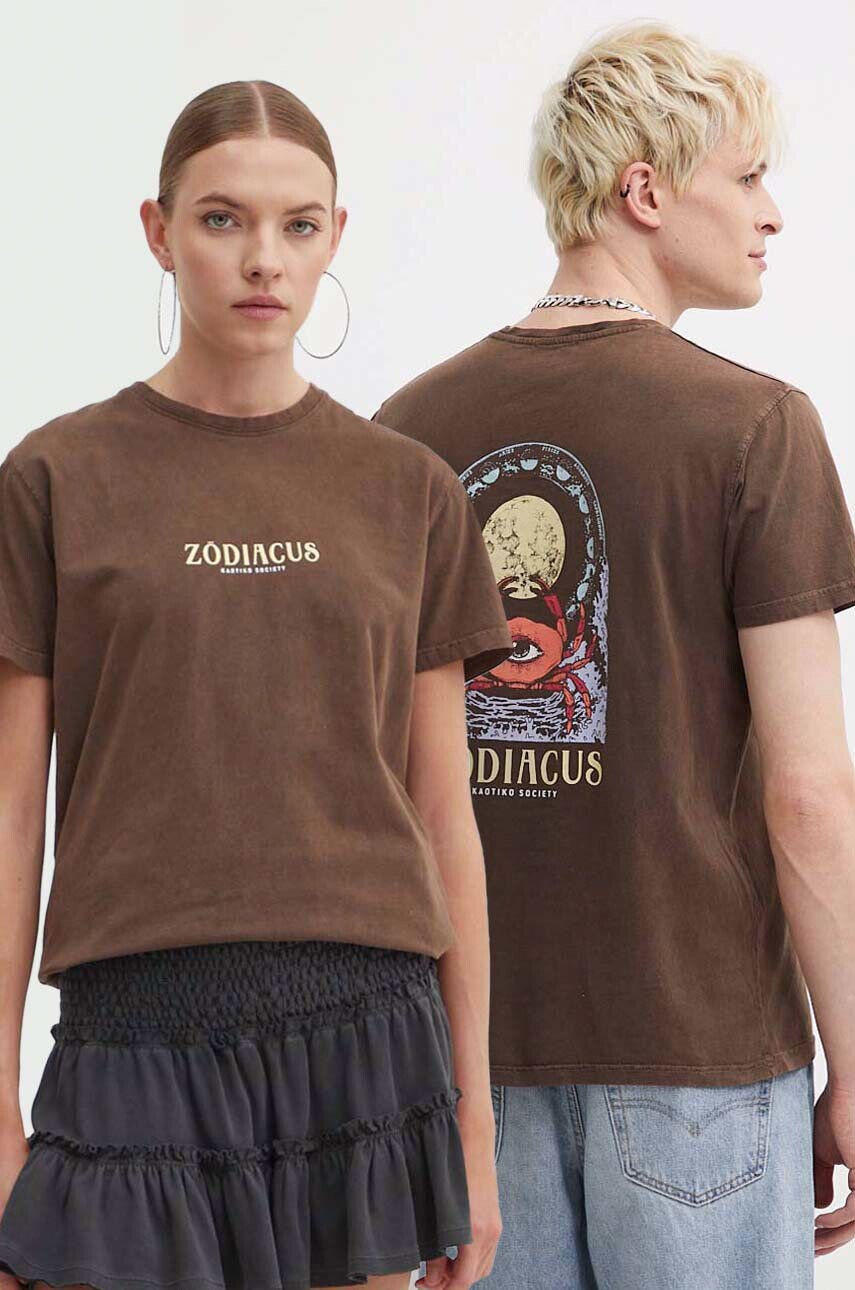 

Хлопковая футболка Kaotiko, коричневый