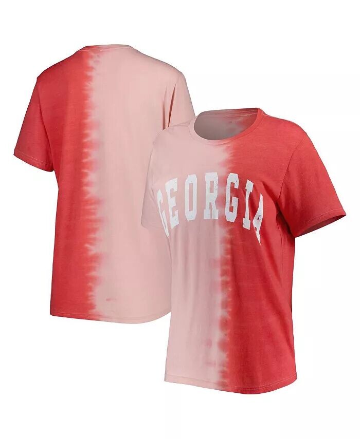 

Женская футболка Red Georgia Bulldogs Find Your Groove с раздельным краем Gameday Couture