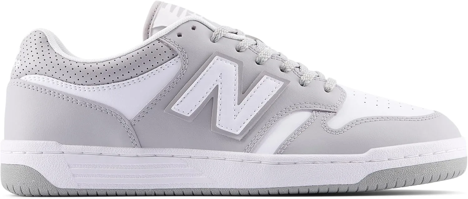 Кроссовки New Balance BB480Lgm унисекс, белые и серые — фото 2
