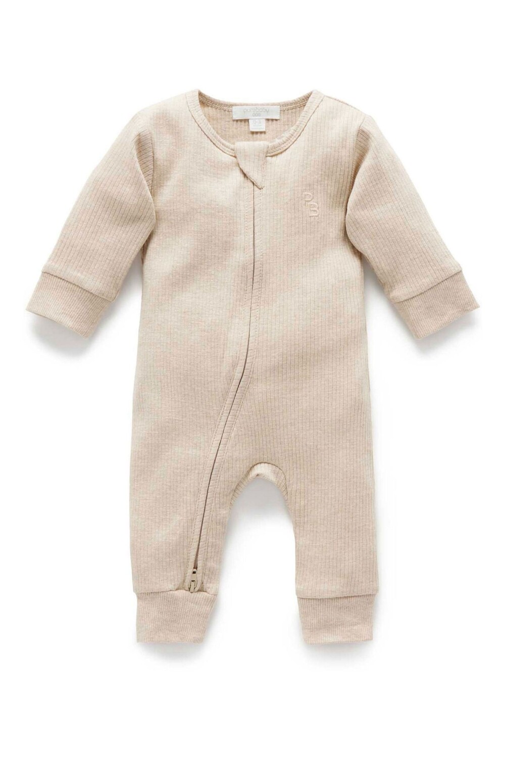 

Детские комбинезоны в рубчик без ножек на молнии Purebaby