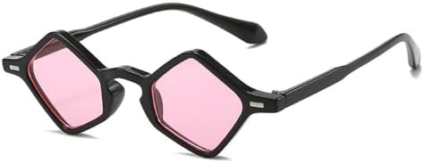 

Популярные модные солнцезащитные очки 2026 года: маленькие многоугольные квадратные очки для женщин, линзы UV400, мужские солнцезащитные очки с заклепками MTZJH, Black Pink