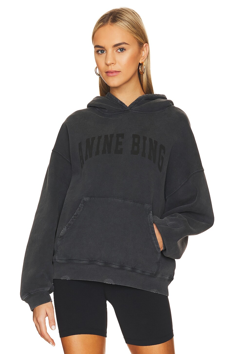 

Толстовка ANINE BING Harvey, цвет Dark Washed Black