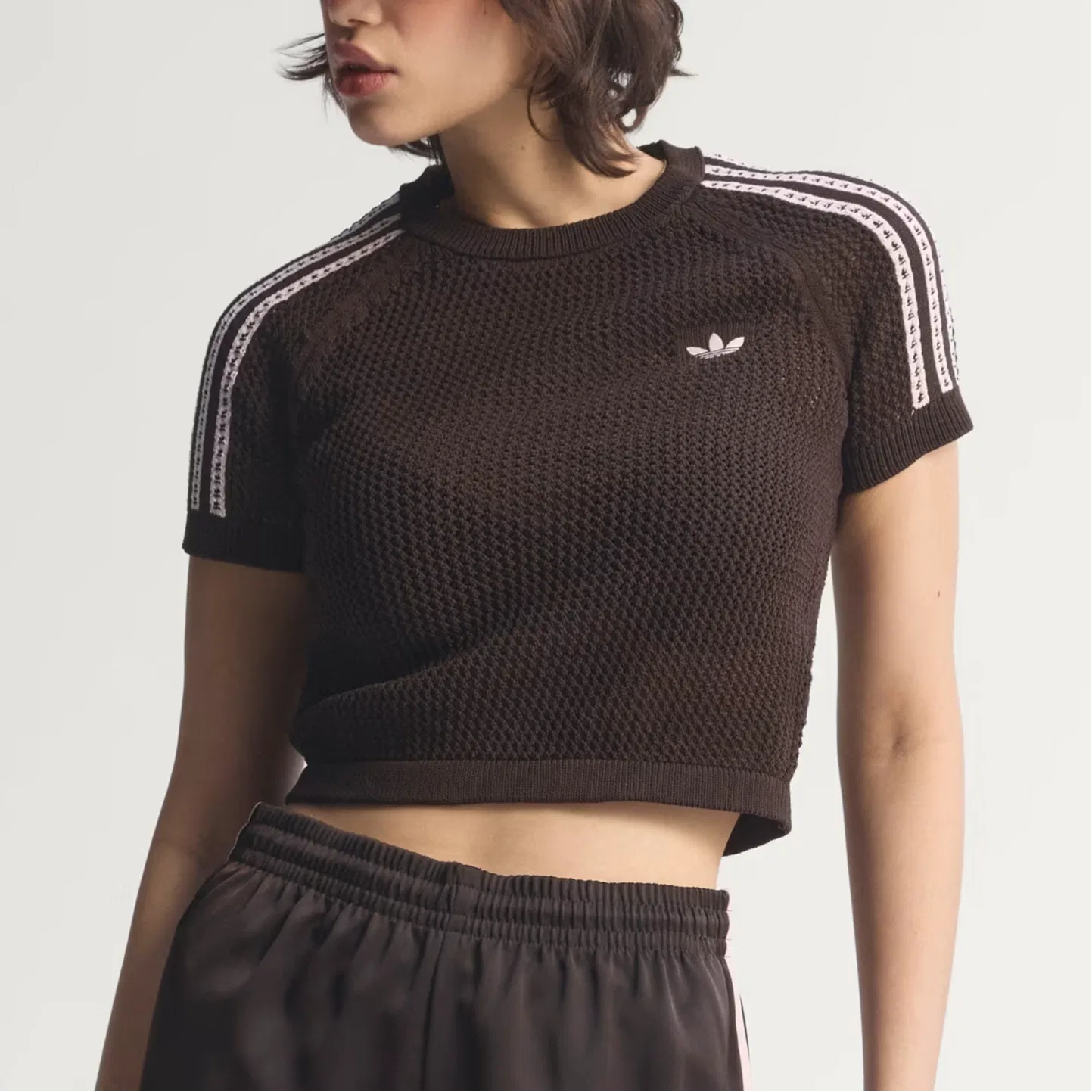 Футболка вязаная крючком Cali Adidas Originals, Brown — фото 3