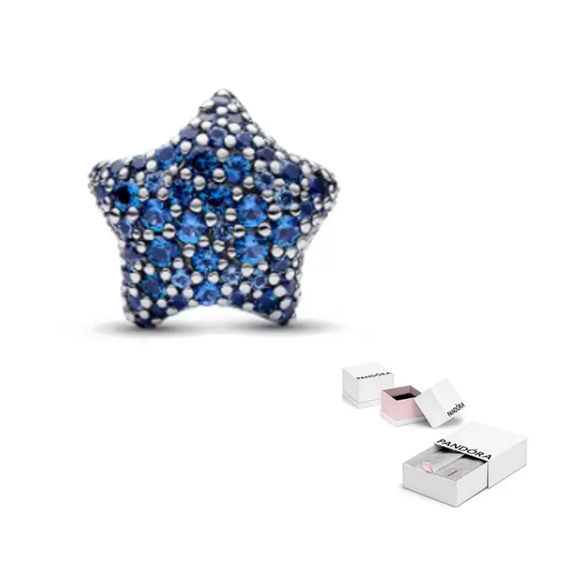 

Pandora 925 Sterling Silver стеклянные подвески женские blue