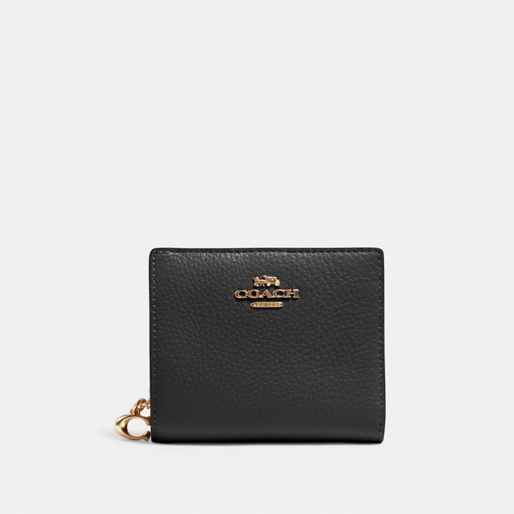 

Маленький кошелек COACH Snap, золотой/черный