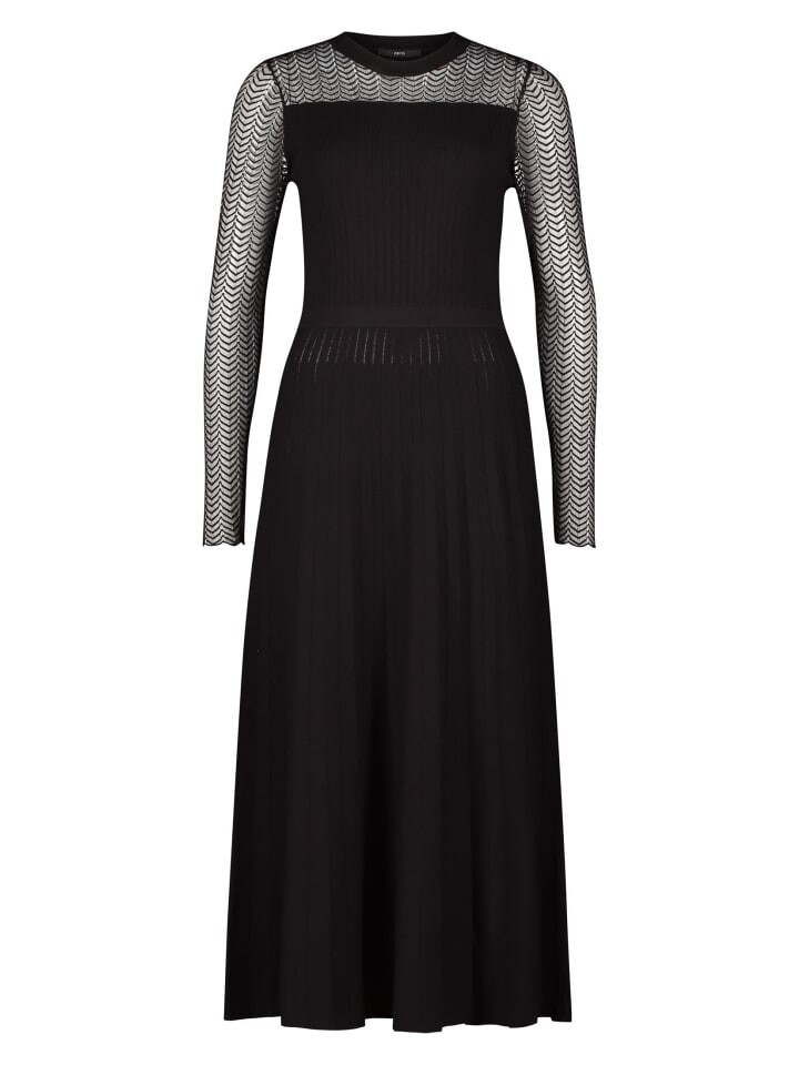 

Короткое платье Zero Strickkleid mit transparenten Ärmeln, цвет Black Beauty