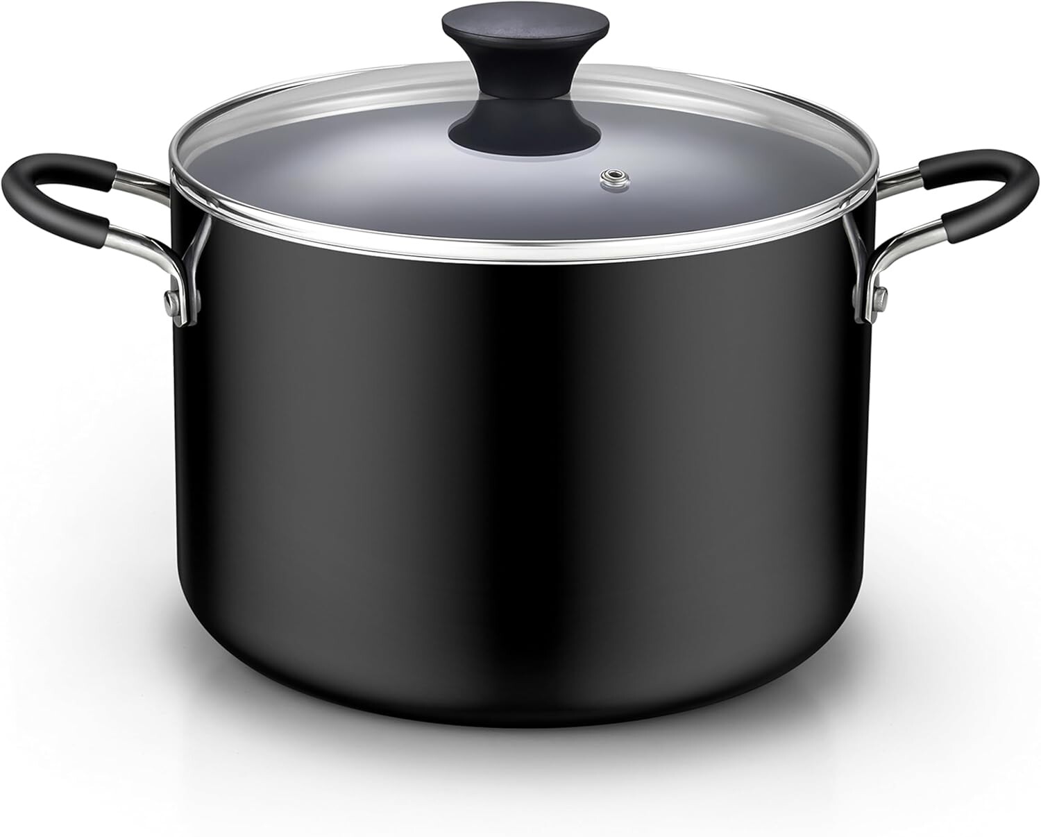 

Кастрюля Cook N Home с антипригарным покрытием и крышкой 8-QT, профессиональная глубокая кастрюля для приготовления пищи, кастрюля для консервирования посуды со стеклянной крышкой, черная