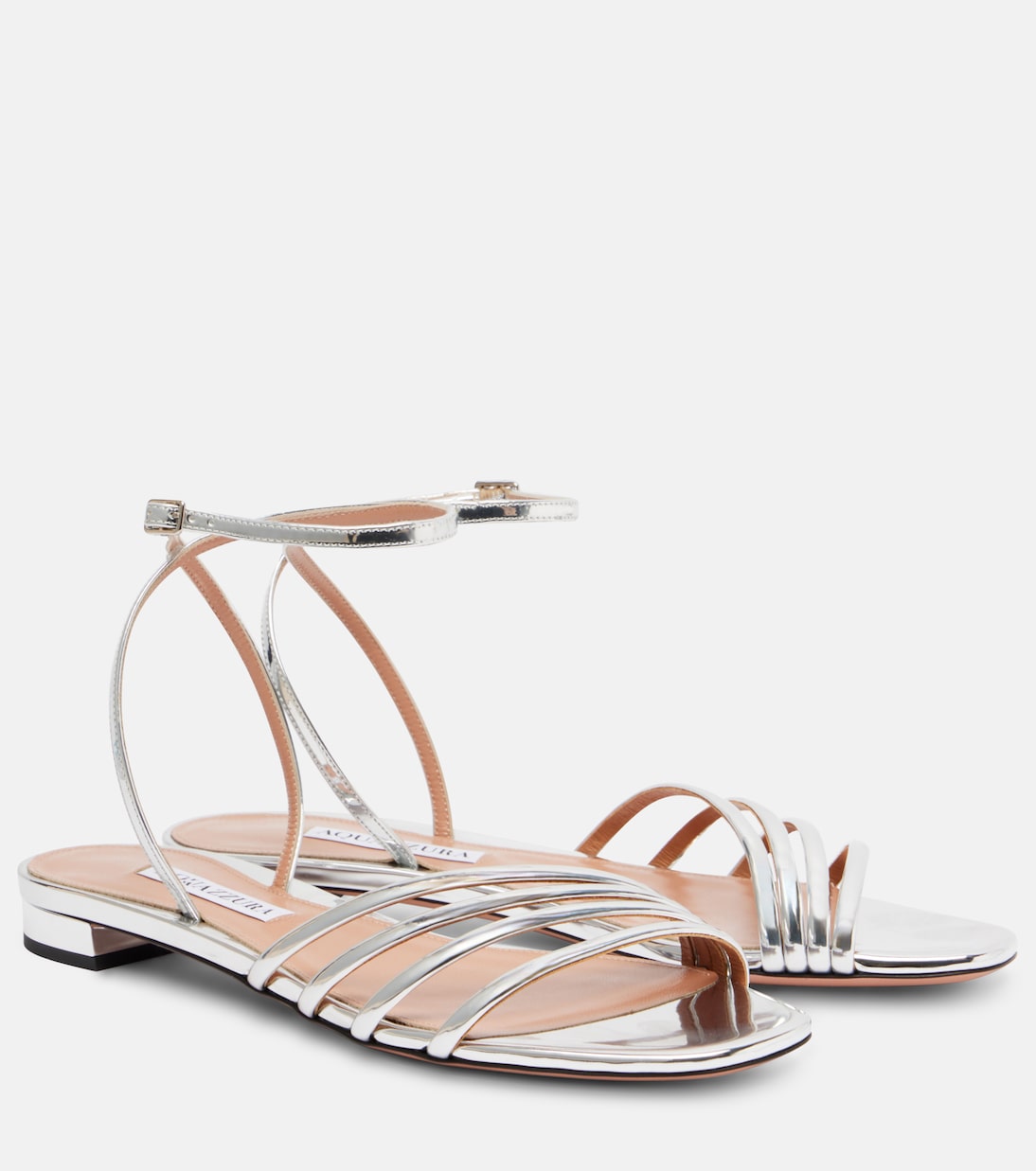 Латур сандалии из искусственной кожи Aquazzura, серебряный