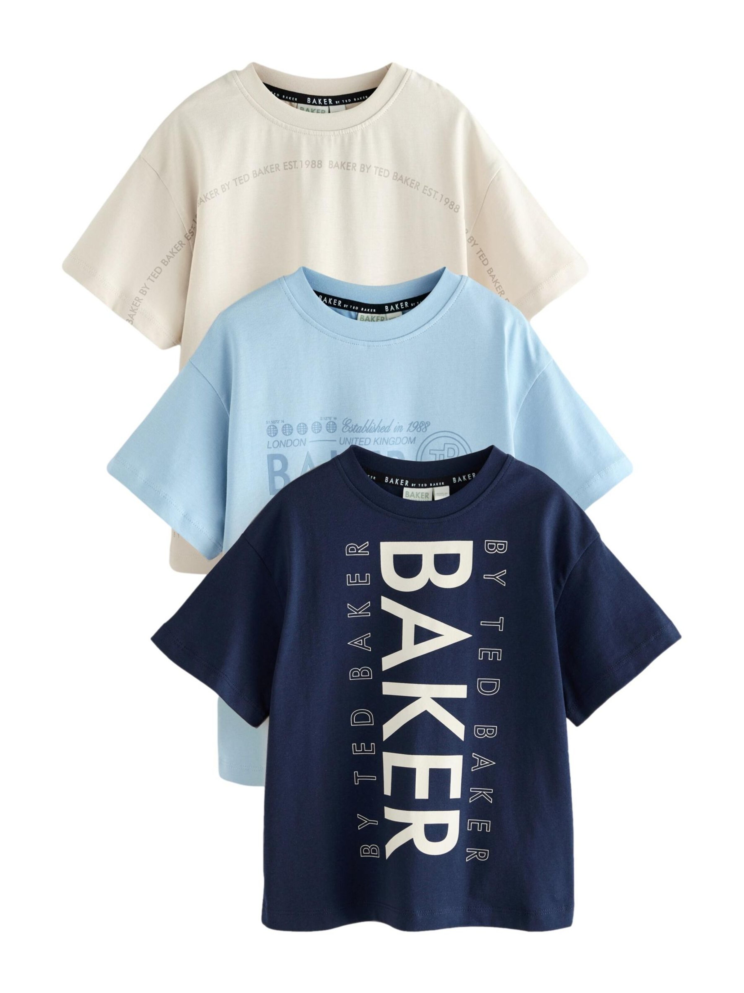 Baker by Ted Baker Футболка в цветах Navy, Light Blue, Natural White