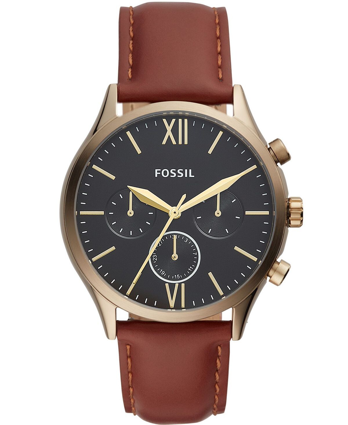 

Мужские многофункциональные коричневые кожаные часы Fenmore 44 мм Fossil