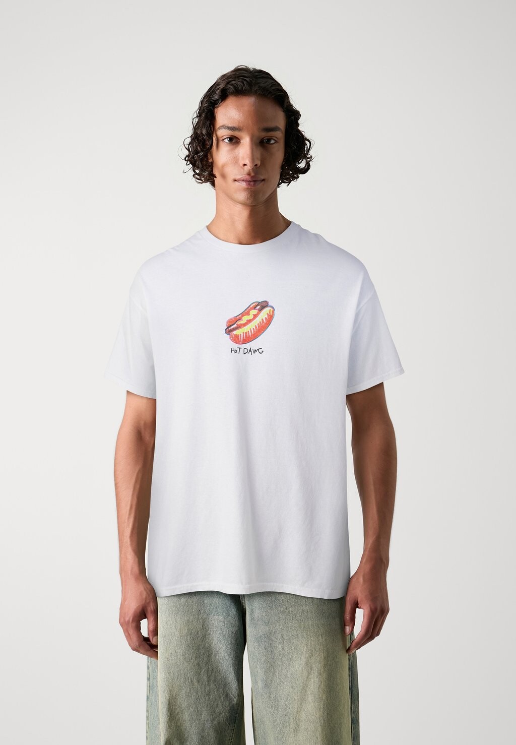 

Футболки с принтом HOT DOG TEE UNISEX BDG Urban Outfitters, белый