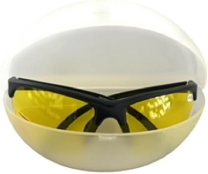 

2 пары спортивных солнцезащитных очков с полуободковой оправой для чтения на открытом воздухе - 1 прозрачный жесткий футляр Pink Ribbon Shades, Black/Yellow