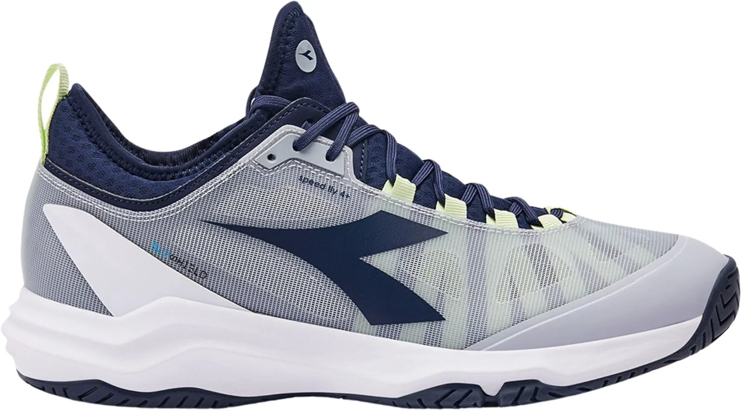 Мужские теннисные кроссовки Diadora Speed Blushield Fly 4+ для любых покрытий, серый/синий — фото 2