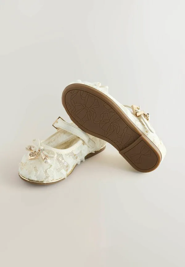 Детские туфли-мэри-джейн стандартного кроя с декором Baker By Ted Baker, Cream — фото 4