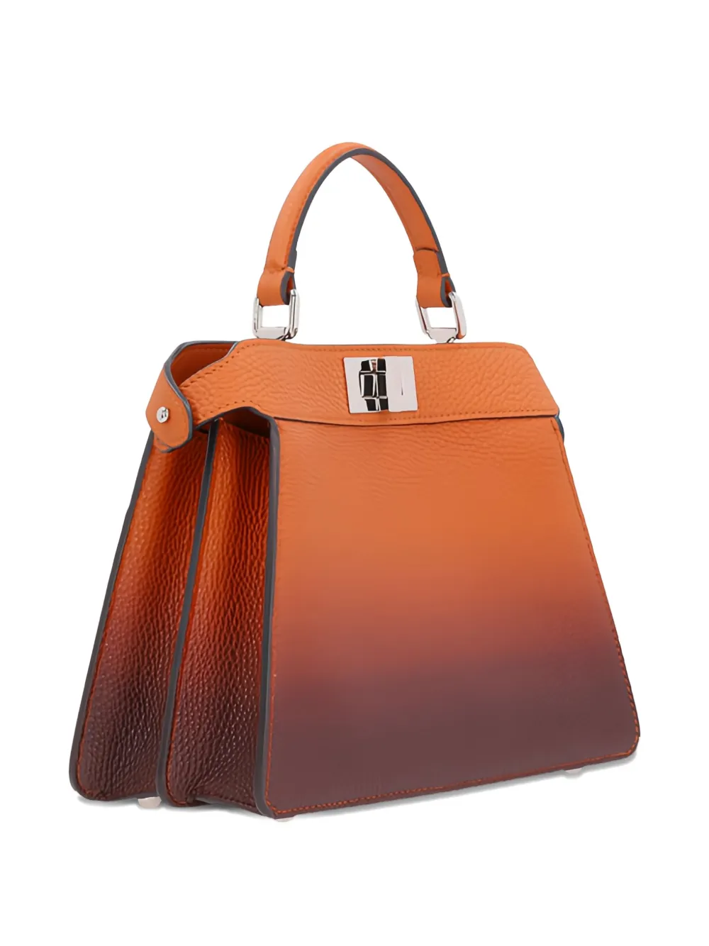 Маленькая кожаная сумка-тоут Peekaboo ISeeU Fendi, коричневый — фото 2