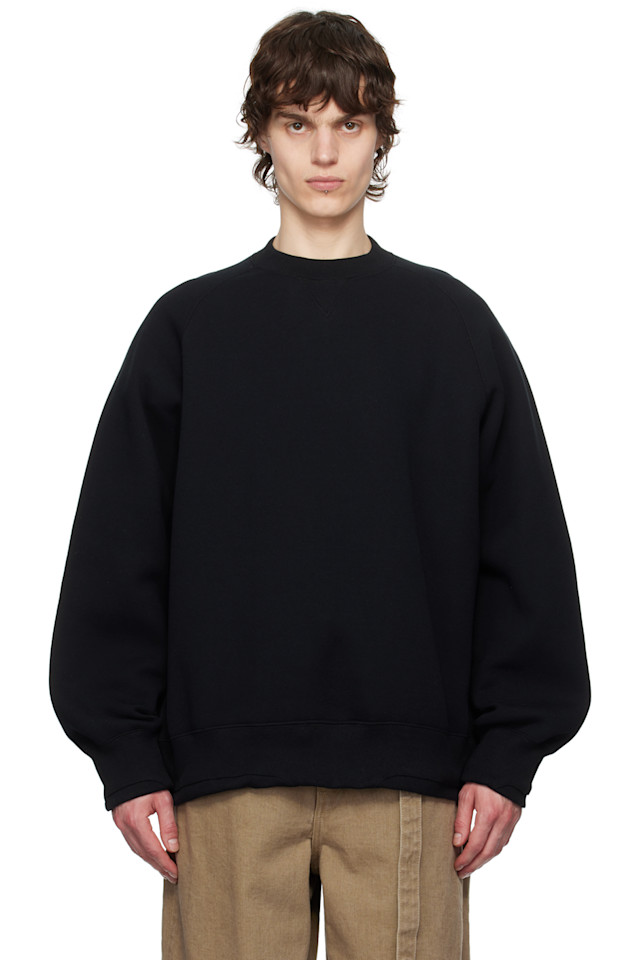 

Спортивный свитшот с губчатой тканью Sacai, черный