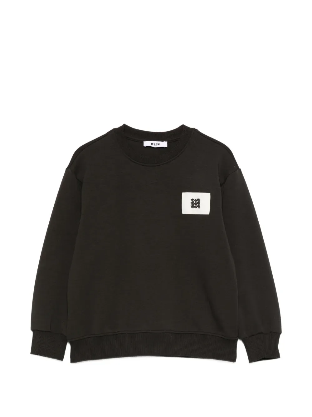 Свитшот с нашивкой-логотипом MSGM Kids, черный
