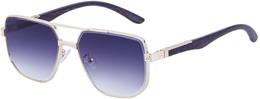 

Солнцезащитные очки MUTYNE Fashion с двойной перемычкой под дерево, увеличенного размера, металлическим оправой и квадратной формой, защита от ультрафиолета UV400, Golden Grey