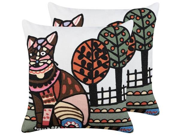 

Подушка Beliani 2 шт MEHSANA, 50x50x50 см цвет schwarz/braun/multicolor/weiß