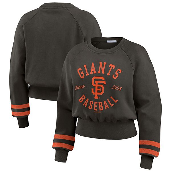 

Женский черный свитшот cropped pullover san francisco giants vintage washed Wear By Erin Andrews