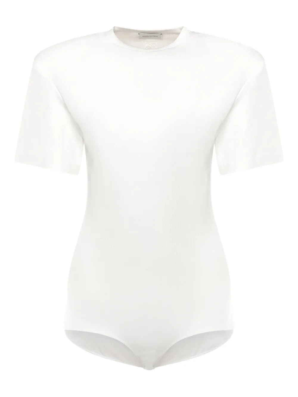 

Боди в рубчик с короткими рукавами Magda Butrym, нейтральный