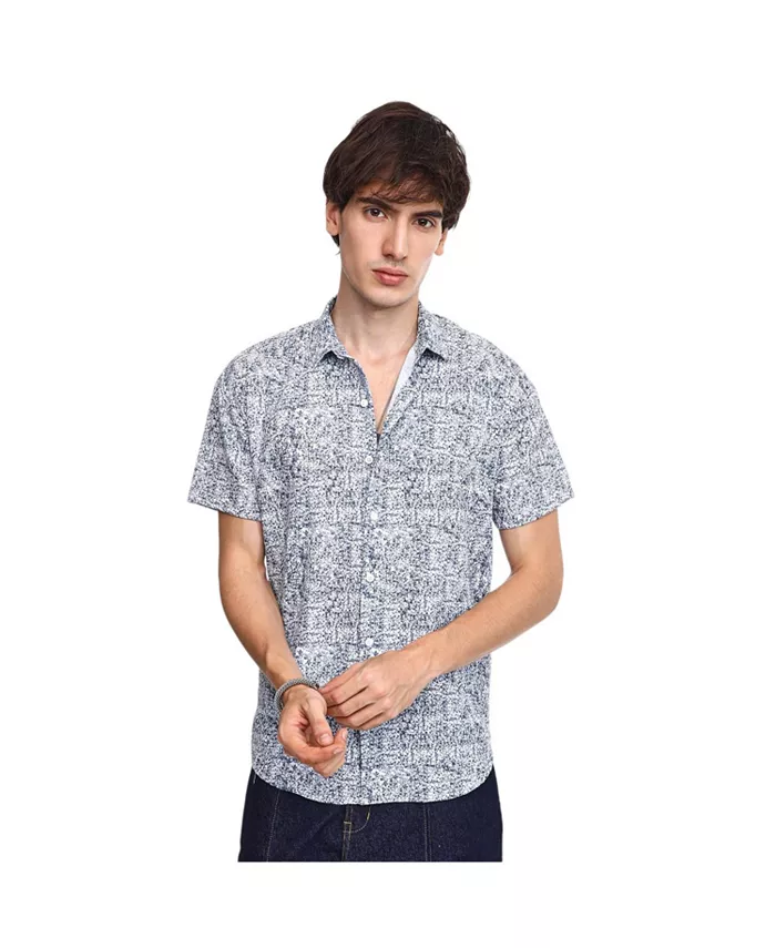 

Мужская рубашка контрастного цвета Cream White & Indigo Blue в стиле Hazy Campus Sutra, белый