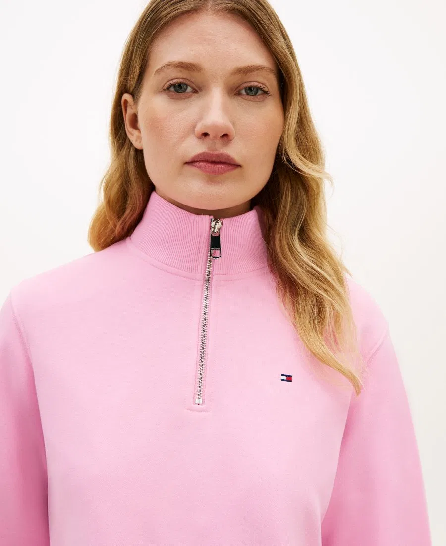 Женская толстовка с застежкой-молнией до середины груди Tommy Hilfiger, Rose Petal — фото 3