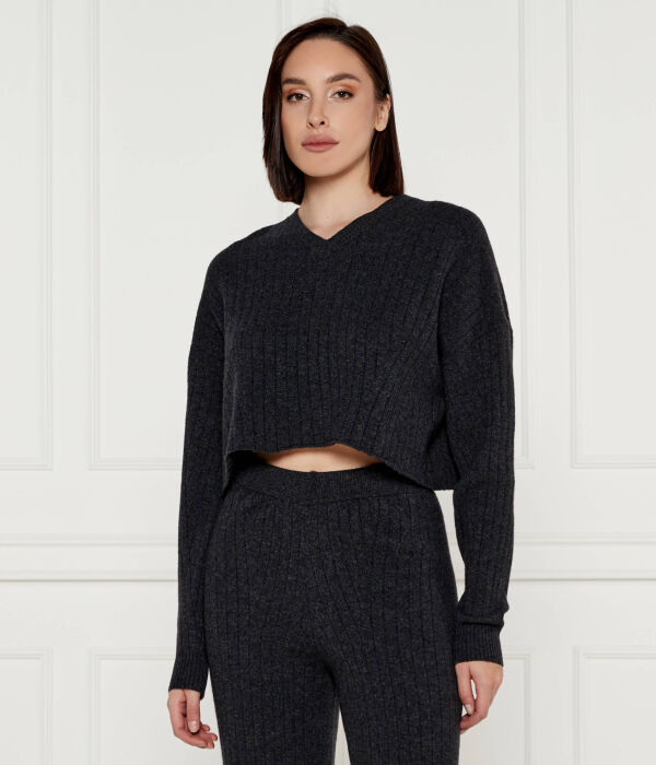 

Свитер шерстяной Twin-Set Cropped Fit, черный
