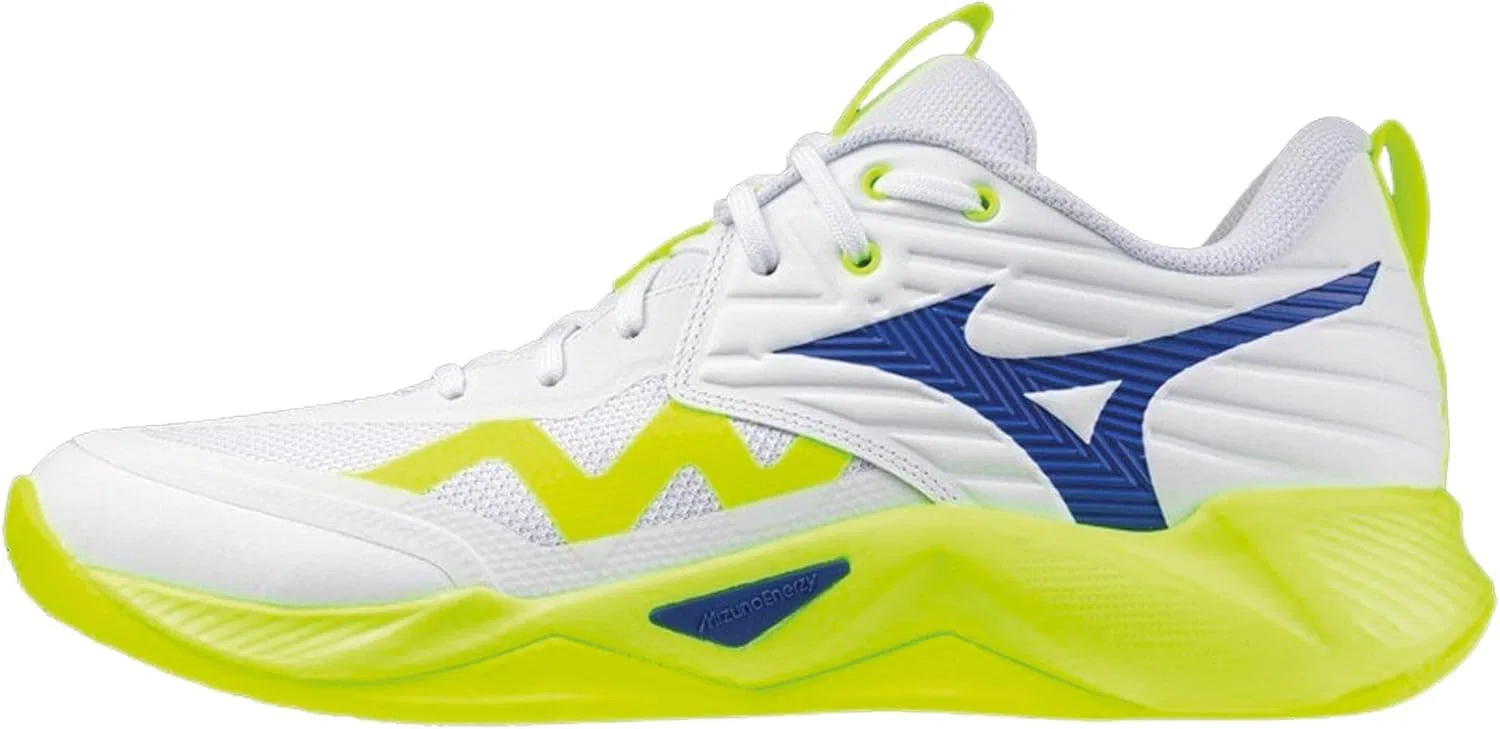 Кроссовки Mizuno Wave Momentum Pro Unisex Adult Shoes, White Lightning Yellow Dazzling Blue