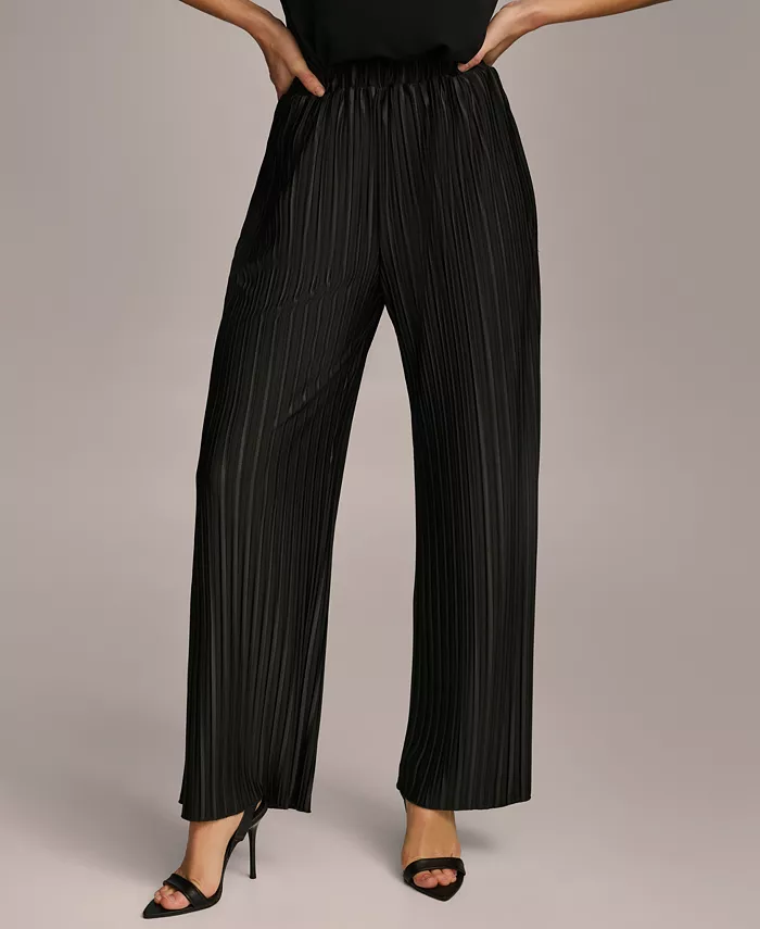 

Женские брюки на резинке плиссированные широкие Donna Karan New York, черный