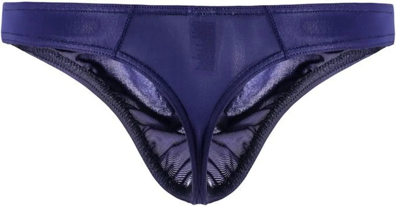 Бриджи Men's Low Rise Breathable Elastic Jockstrap Underwear Athletic Supporter Stretch Bikini Lightweight U Convex Briefs, синий — фото 2