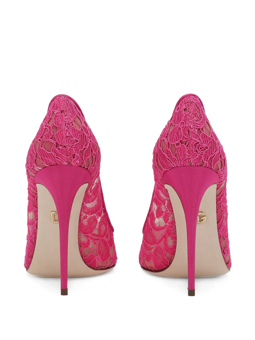 Кружевные туфли-лодочки Belucci 90 DOLCE & GABBANA, розовый — фото 3