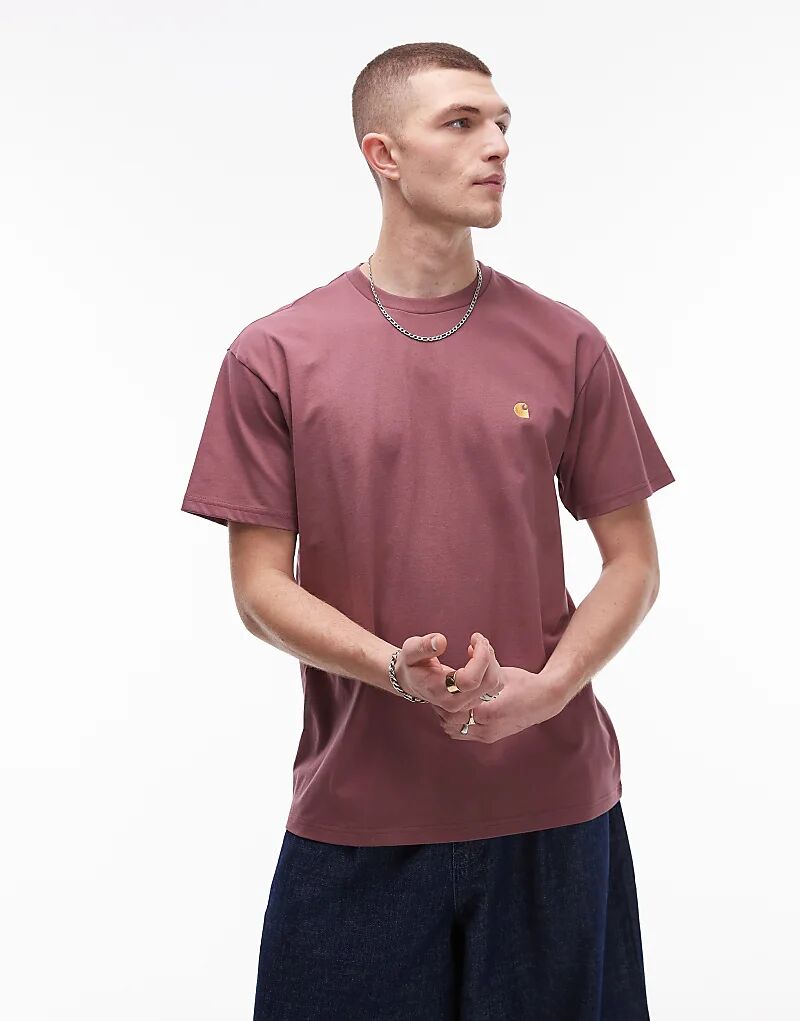 

Футболка Carhartt WIP Chase в тускло-розовом цвете