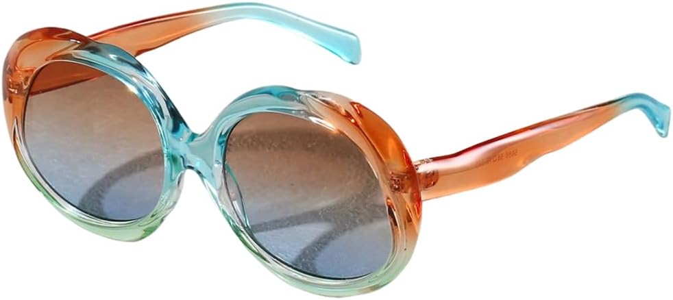 

Роскошные солнцезащитные очки большого размера для женщин и мужчин, винтажные, в стиле панк, с волнистой оправой, неровной формой, защита от УФ-излучения UV400 VFDHN, Colorful Tea Blue